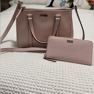 Kate Spade Blush Pink Satchel and Wallet Set